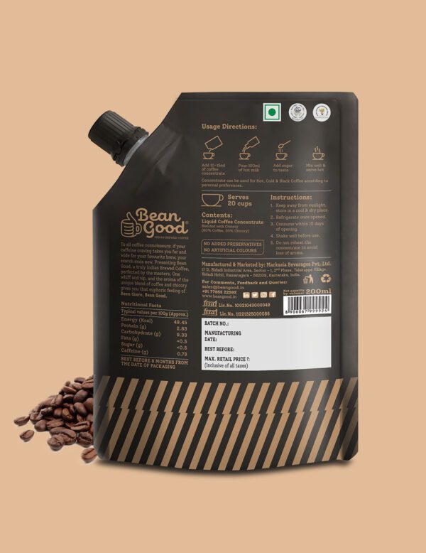 Coffee Concentrate 200ml Back